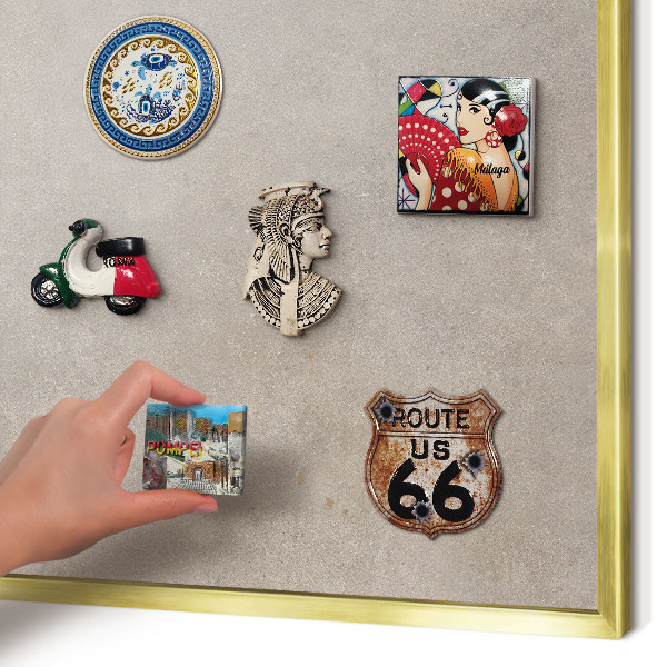 Magnetisch bord voor reismagneten met gouden lijst Neutrale elegantie