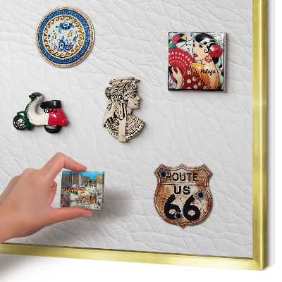 Magnetisch bord voor reismagneten met gouden lijst Elegante textuur