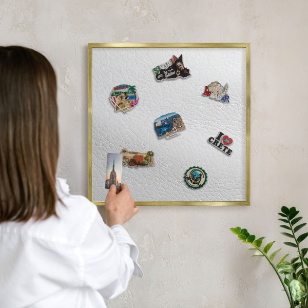 Magnetisch bord voor reismagneten met gouden lijst Elegante textuur