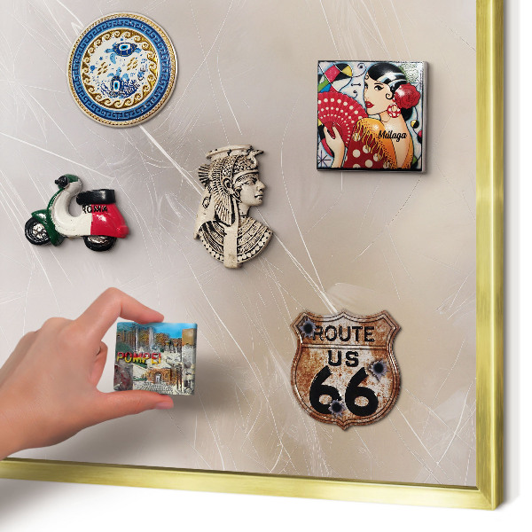 Magnetisch bord voor reismagneten met gouden lijst Zachte lichtheid