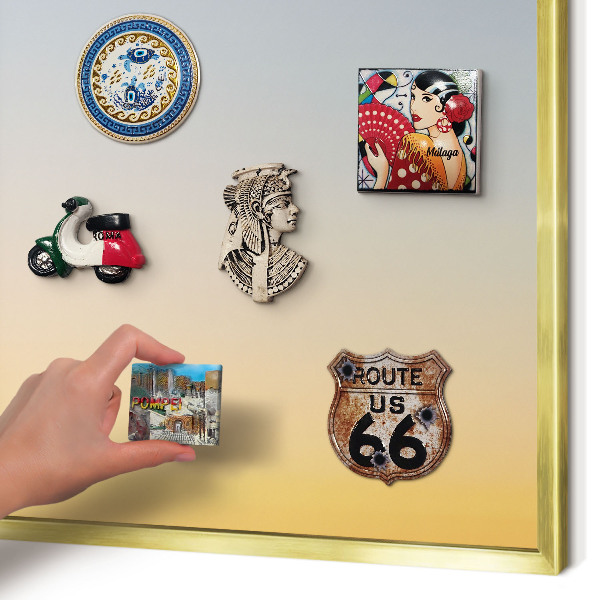 Metalen magneetbord met lijst in het goud Pastelkleurige overgang