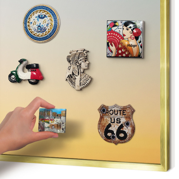 Metalen magneetbord met lijst in het goud Pastelkleurige overgang