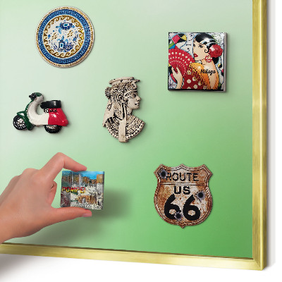 Magnetisch bord voor reismagneten met gouden lijst Groene harmonie