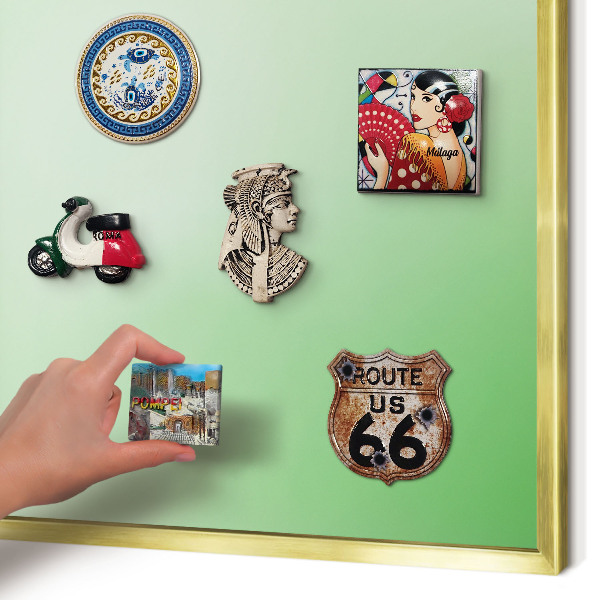 Magnetisch bord voor reismagneten met gouden lijst Groene harmonie