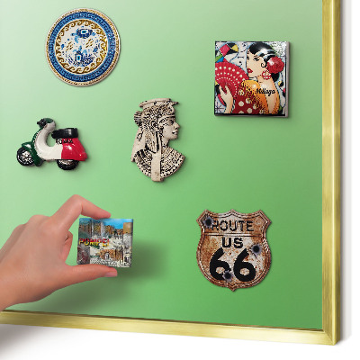 Magnetisch bord voor reismagneten met gouden lijst Groene harmonie