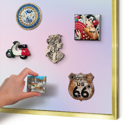 Metalen magneetbord met lijst in het goud Pastelkleurige overgang