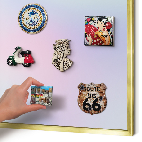 Metalen magneetbord met lijst in het goud Pastelkleurige overgang