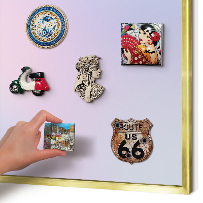 Metalen magneetbord met lijst in het goud Pastelkleurige overgang