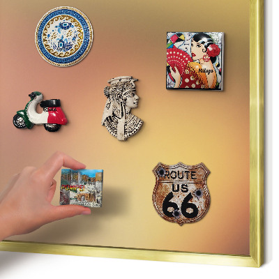 Magnetisch bord voor reismagneten met gouden lijst Kleurrijke gloed