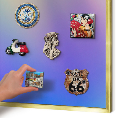 Metalen magneetbord met lijst in het goud Subtiele kleurovergang