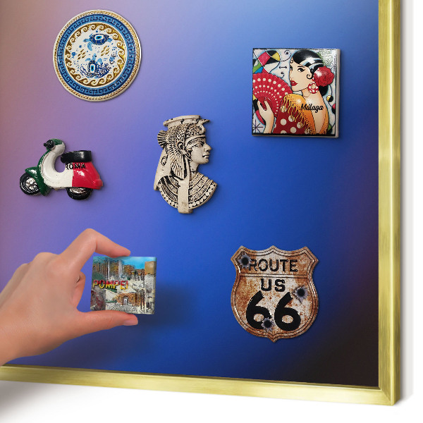 Metalen magneetbord met lijst in het goud Kleuren van Balans
