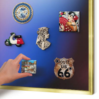 Metalen magneetbord met lijst in het goud Kleuren van Balans