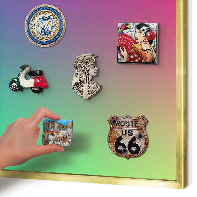 Magnetisch bord voor reismagneten met gouden lijst Kleurrijk verloop