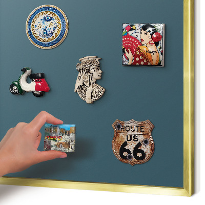 Metalen magneetbord met lijst in het goud Donker turkoois
