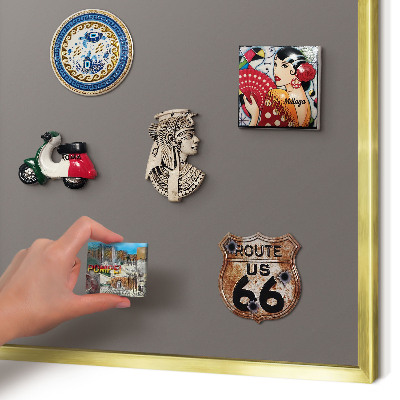Magnetisch bord voor reismagneten met gouden lijst Donkergrijs