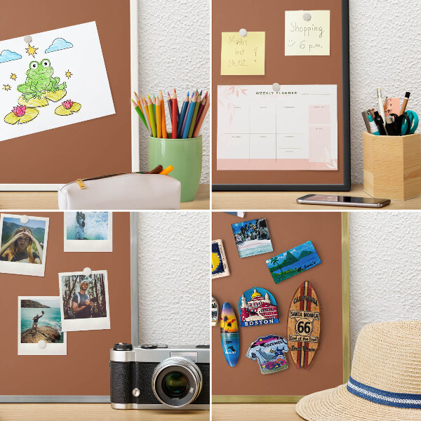 Magnetisch bord voor reismagneten met gouden lijst Donkeroranje