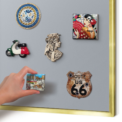 Metalen magneetbord met lijst in het goud Delicaat grijs
