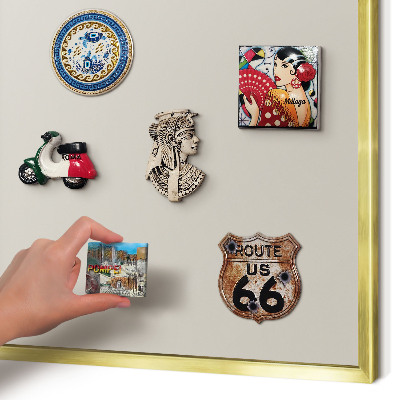 Magnetisch bord voor reismagneten met gouden lijst Warme steen