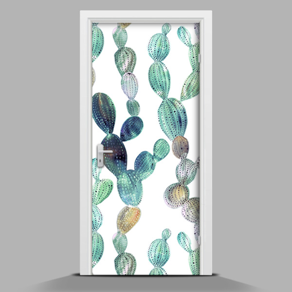Zelfklevende deur sticker Cactuspatroon