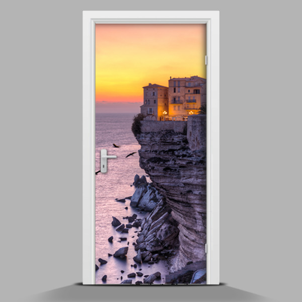 Zelfklevende deur sticker Een hotel op de helling.