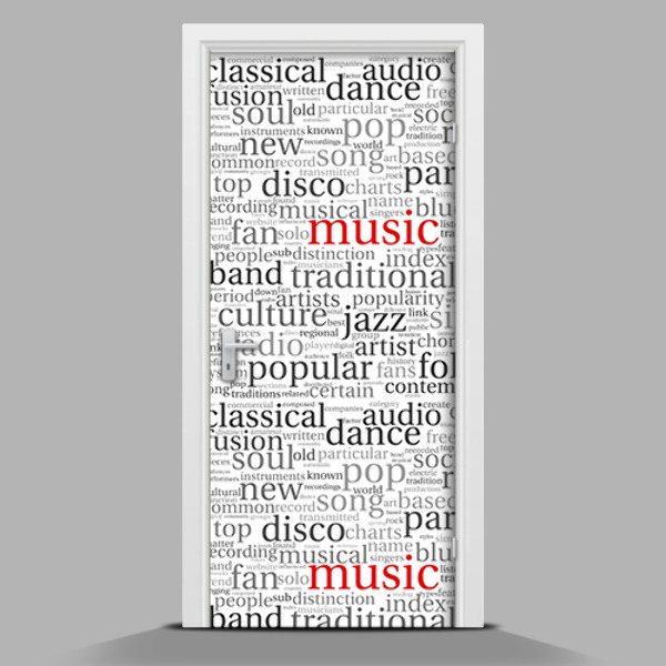 Zelfklevende deursticker Typografie