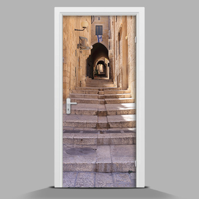 Naklejka samoprzylepna na drzwi Schodami w górę