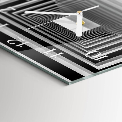 Vierkante glazen klok 3D-tunnel
