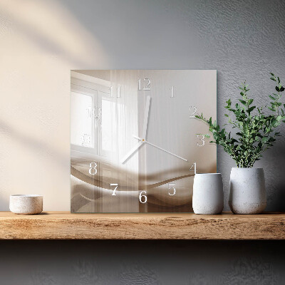 Vierkante glazen klok Abstracte lijnen