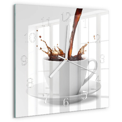 Vierkante glazen klok Kopje koffie