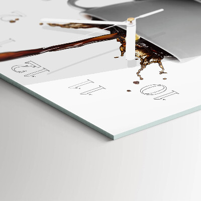 Vierkante glazen klok Kopje koffie