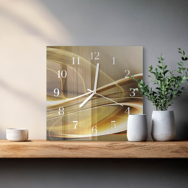 Vierkante glazen klok Abstracte lijnen