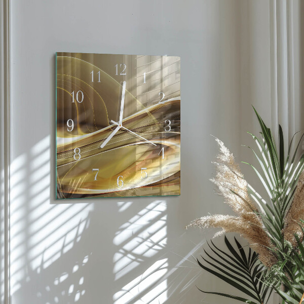 Vierkante glazen klok Abstracte lijnen