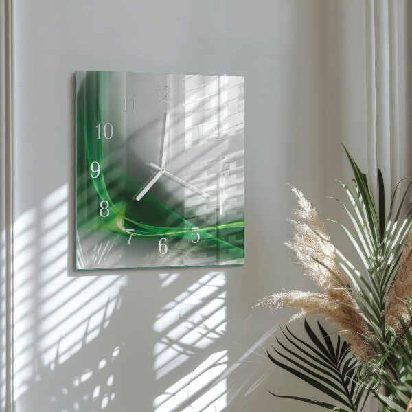 Vierkante glazen klok Abstracte lijnen