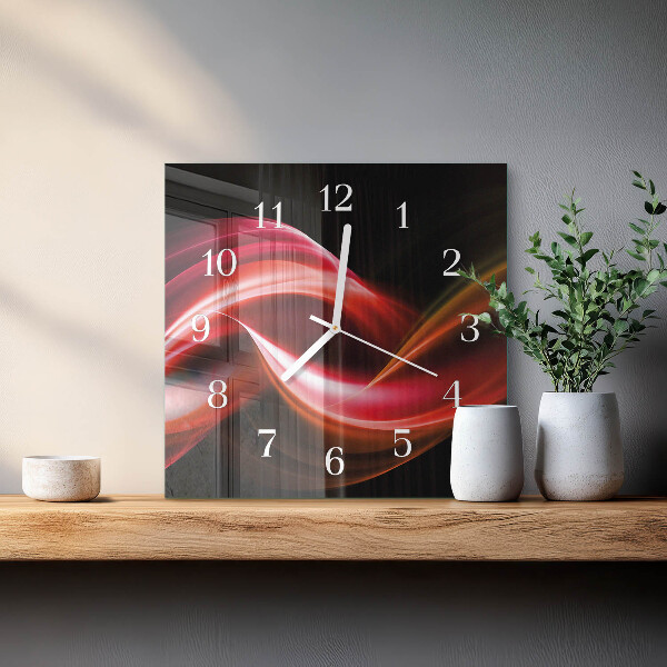 Vierkante glazen klok Abstracte lijnen