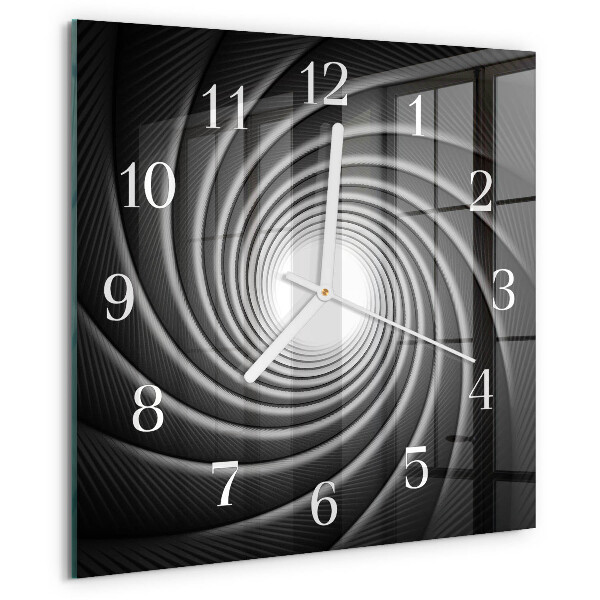 Vierkante glazen klok Vortex