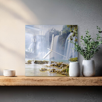 Vierkante glazen klok Waterval
