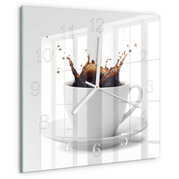 Vierkante glazen klok Koffie