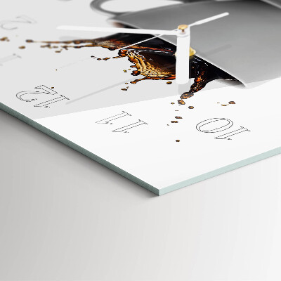 Vierkante glazen klok Koffie