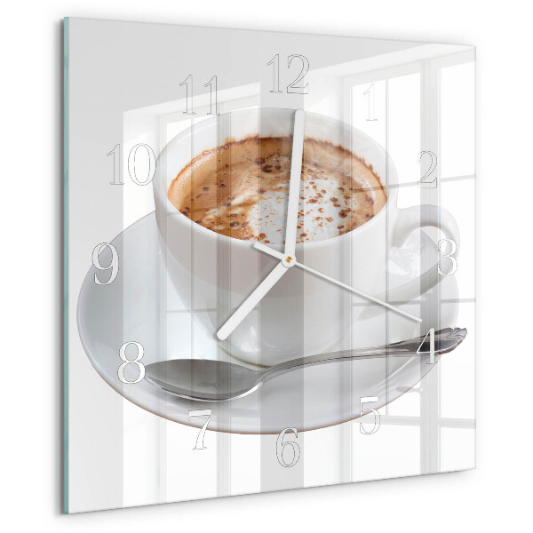 Vierkante glazen klok Koffie