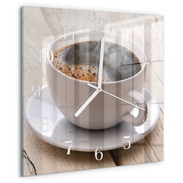 Vierkante glazen klok Koffie