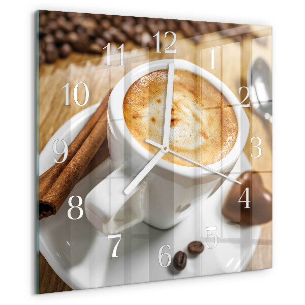 Vierkante glazen klok Koffie