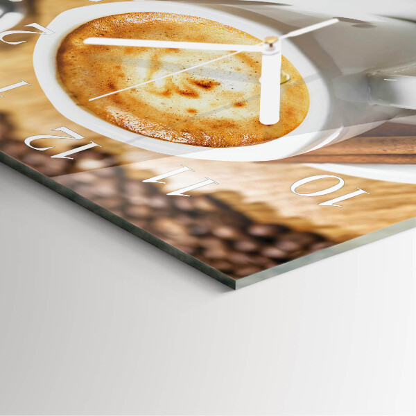 Vierkante glazen klok Koffie