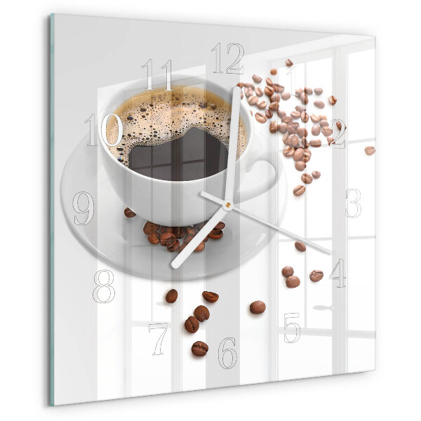 Vierkante glazen klok Koffie
