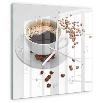 Vierkante glazen klok Koffie