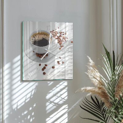 Vierkante glazen klok Koffie