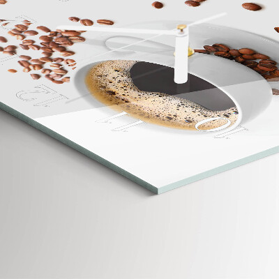 Vierkante glazen klok Koffie