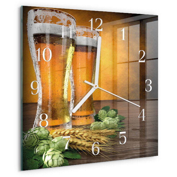 Vierkante glazen klok Glazen bier