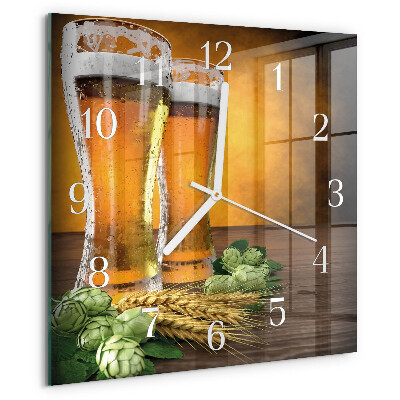 Vierkante glazen klok Glazen bier