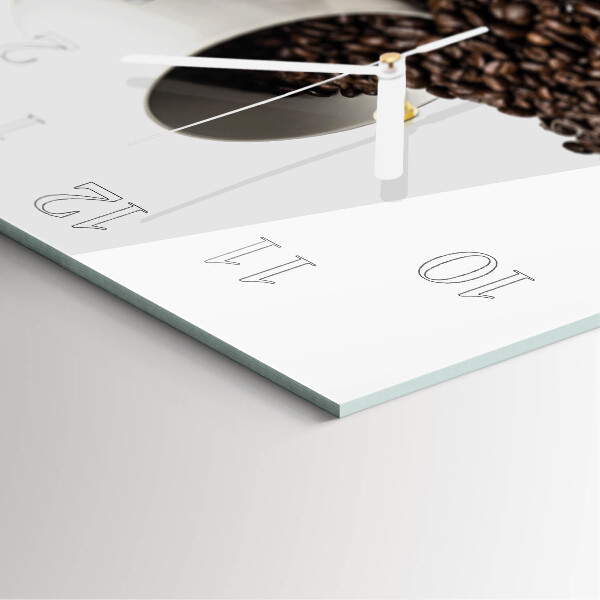 Vierkante glazen klok Kopje koffie