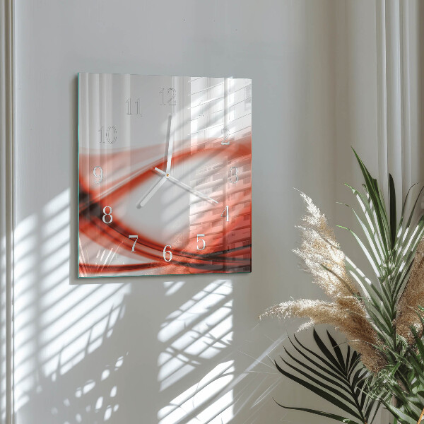 Vierkante glazen klok Abstracte lijnen